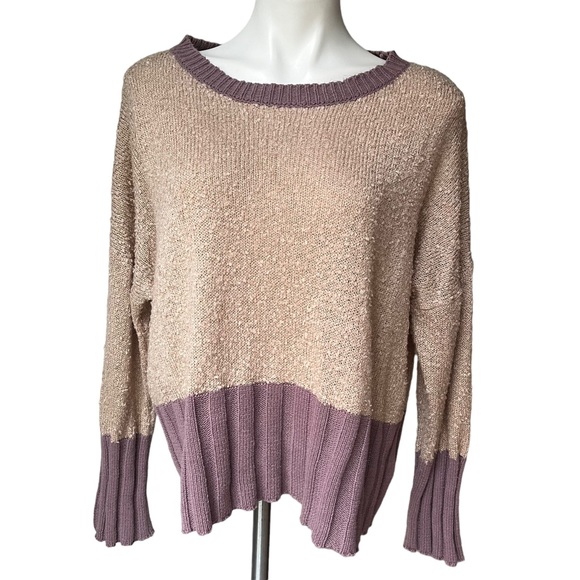 Umgee Floral Knit Sweater with Puff Sleeves